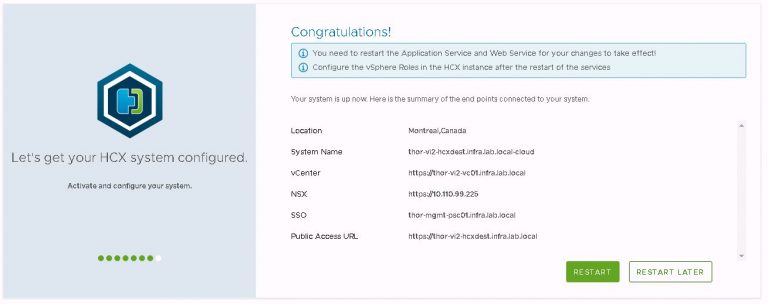 Completed HCX initial setup