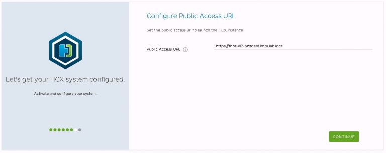 HCX public access URL